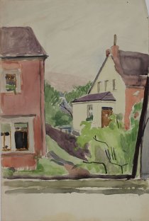 Blick aus dem Atelier, ca. 1937-38, Aquarell und Bleistift auf Papier, 410 x 275 mm, IvN 3458